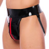 XRUB Latex Jockstrap en latex Xrub avec Zip Noir-Rouge